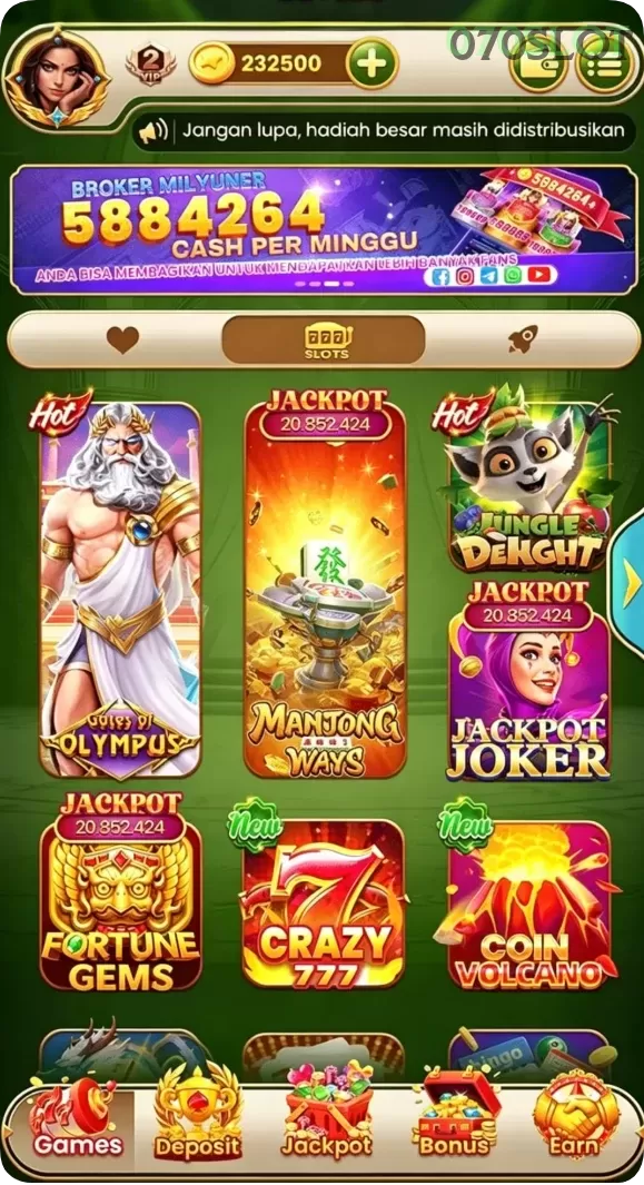 Cuplikan layar 777RT — pengaturan akun